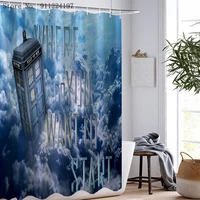 doctor who waterproof polyester bath curtain sci fi tv series bathroom shower curtain with hooks 3d printing home bathroom decor