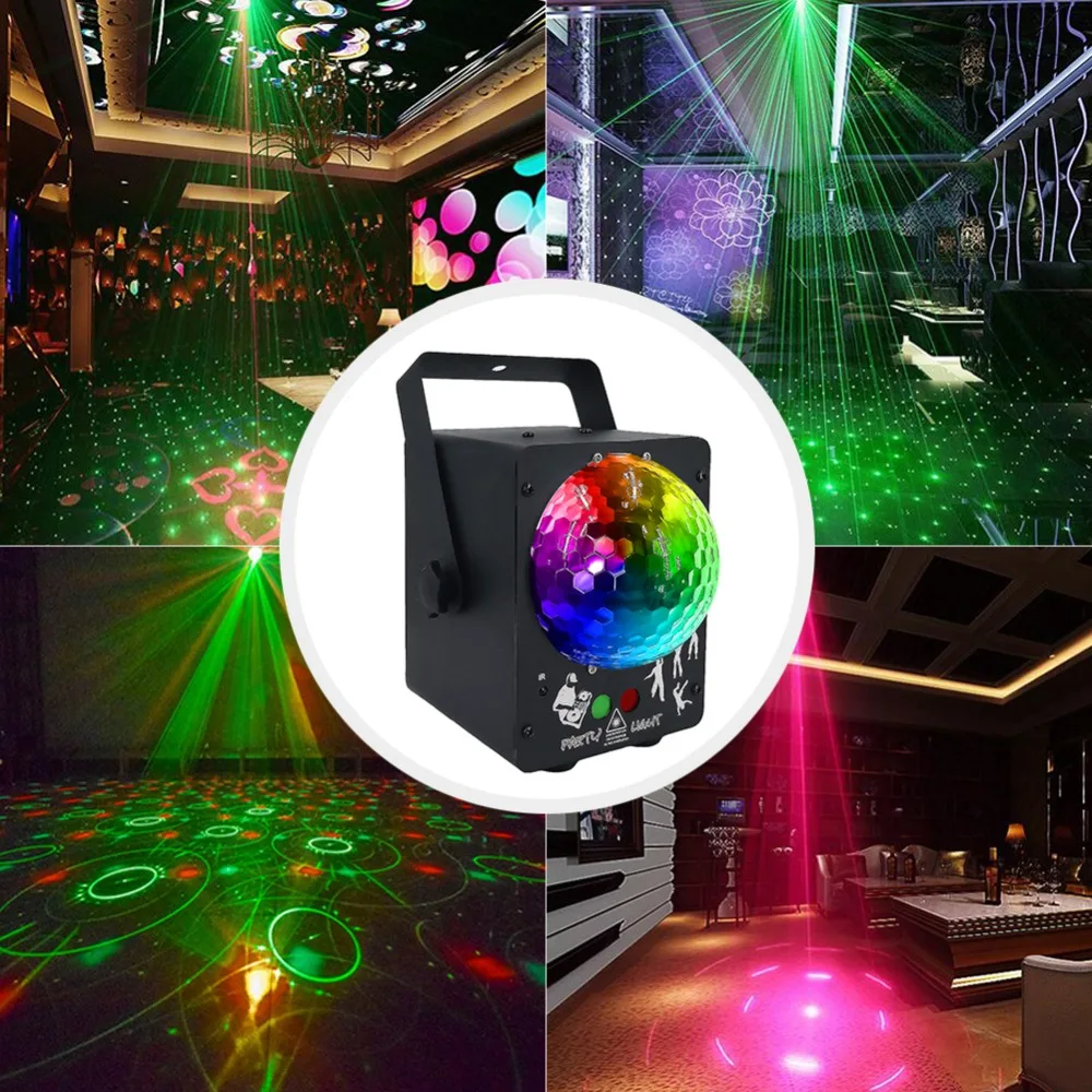 Звуковое диско лазерное освещение rgb проектор Вечерние огни DJ освещение эффект для продажи светодиодный для дома Свадебные украшения Великобритания/США/ЕС/AU Plug