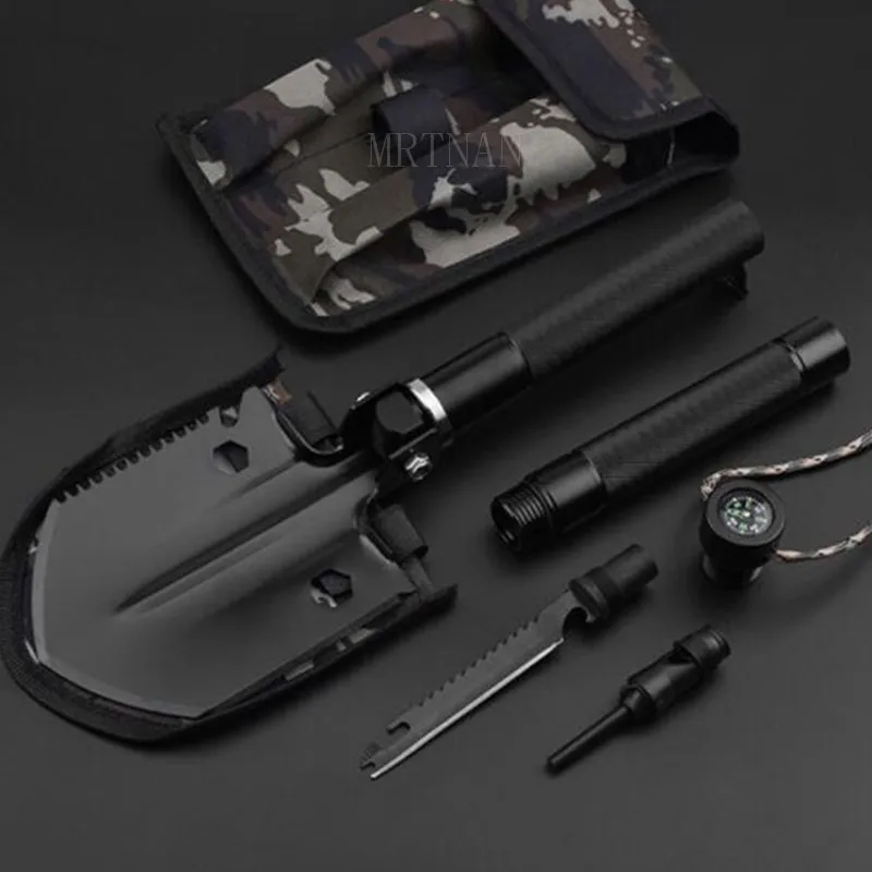 

Shovel Outdoor Multifunctional Shovel Folding Shovel Small Portable with Compass Shovel Fishing Shovel 2021