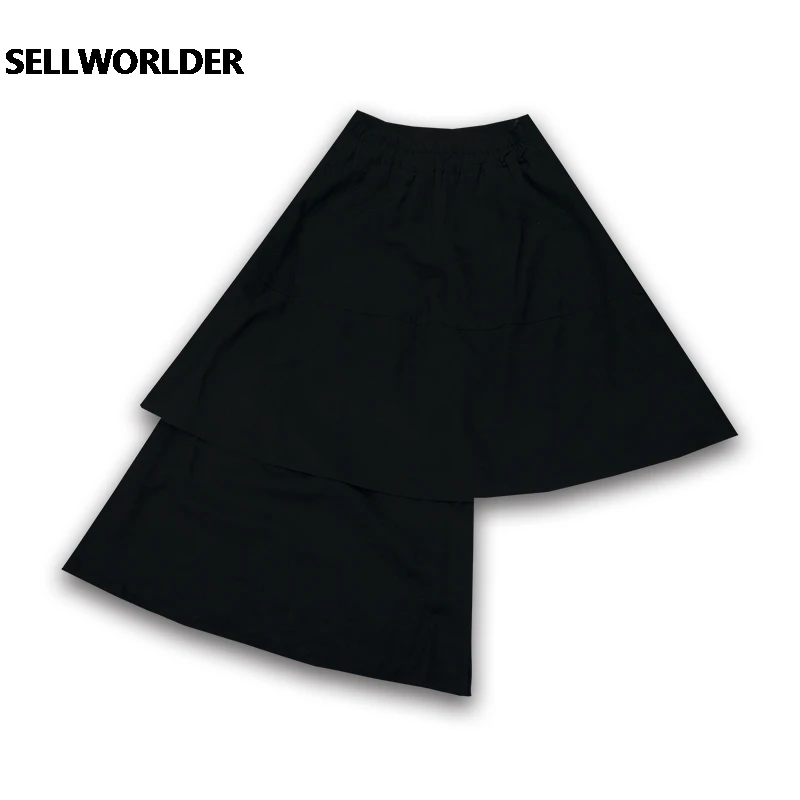 

2021 Handmade Japanese style Solid Asymmetrical versatile Layered Loose skirt