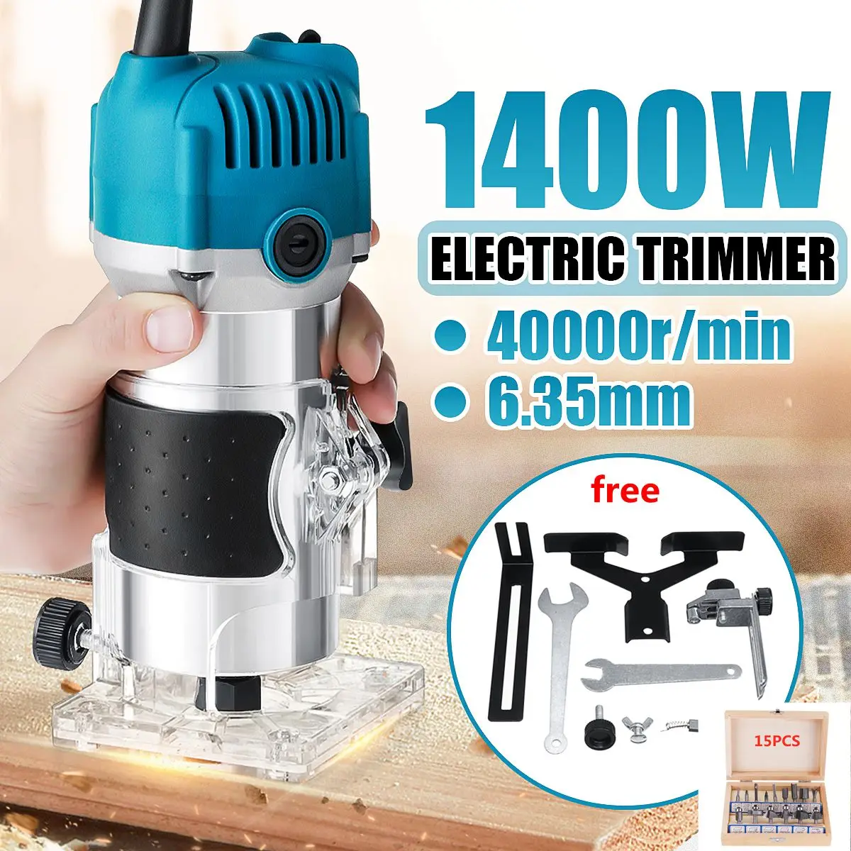 

Электрический триммер для дерева, 2500 Вт, 40000R, фрезерование дерева, плотничьи инструменты для работы с деревом ламинат