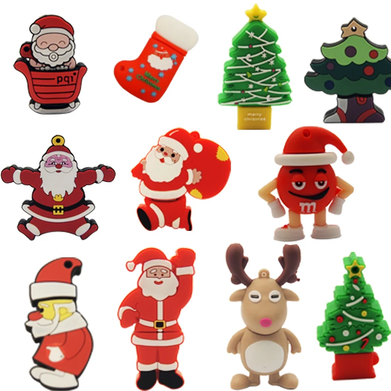 

Pendrive Santa Claus Christmas Gift elk snowman tree Memory Stick Pen Drive 4GB 16GB 32GB 64GB 128GB Pendrive USB2.0 Flash Drive