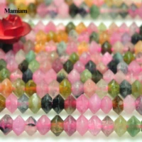 mamiam natural colorful tourmaline faceted rondelle disc spacer beads 2x3mm stone diy bracelet necklace jewelry making design