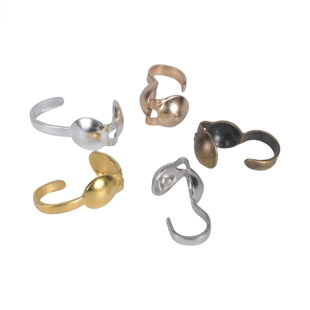 

200Pcs Necklace Chain Cord End Caps Jewelry Accessories 4mm Ending Clip Crimp Beads Clasps Hooks For Jewelry DIY Making Supplies