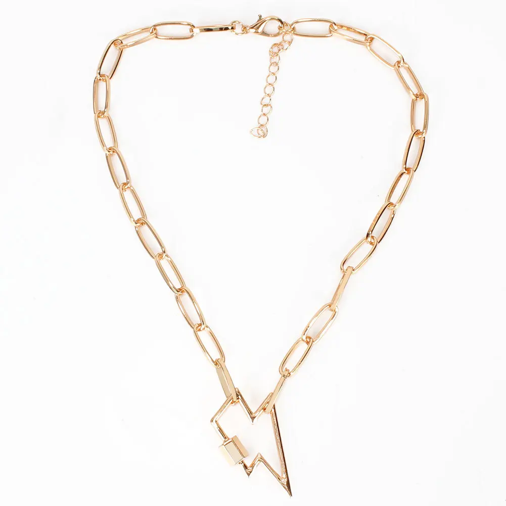 Простое Ожерелье в европейском и американском стиле молния пентаграмма застежка