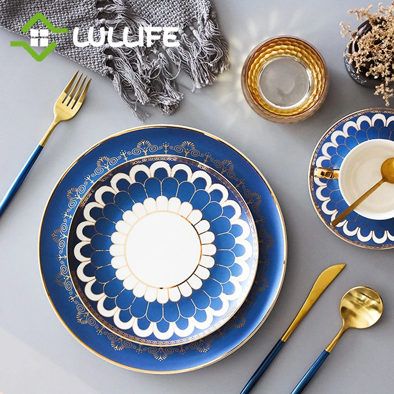 Большой керамический столовый сервиз 8/10 дюйма круглые геометрические тарелки с