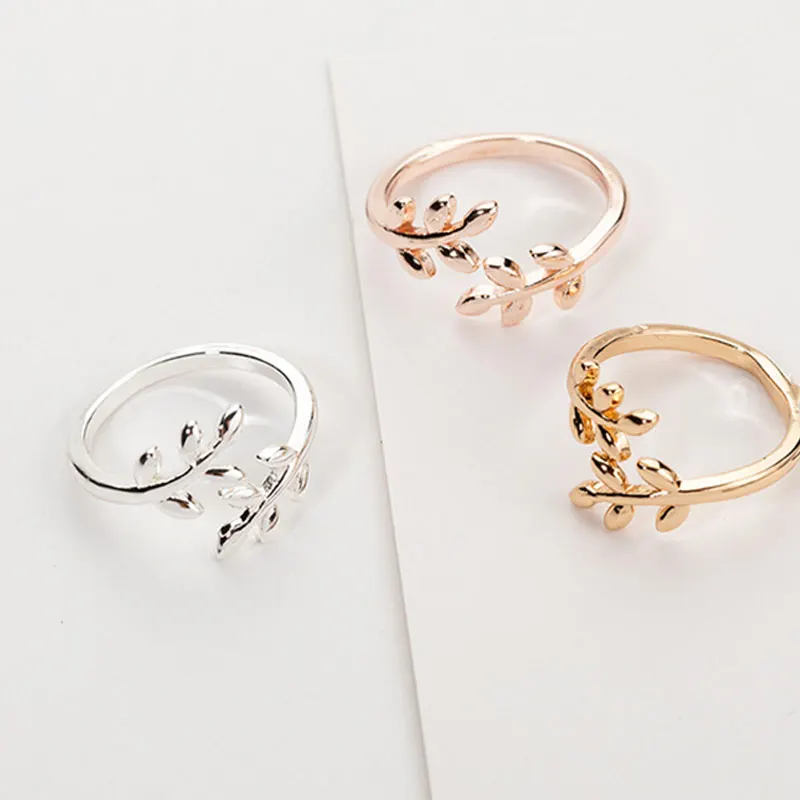 Модные кольца для женщин Лидер продаж женские открытые с листьями Свадебные