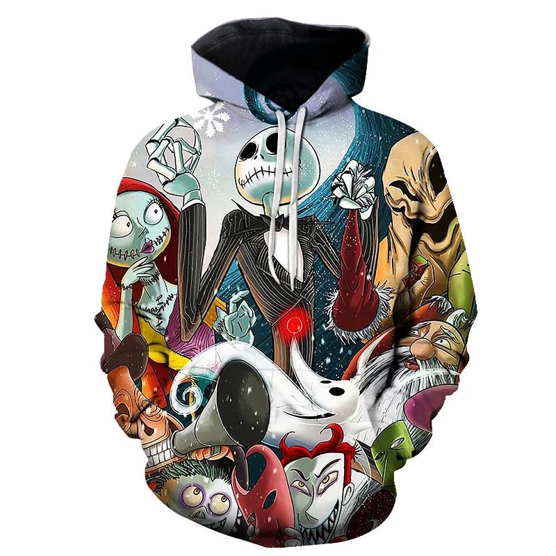 

2021 Men's Women's Hooded Jacket Halloween Gift Nightmare Christmas Sweater 3D Printing Children Cosplay Coat