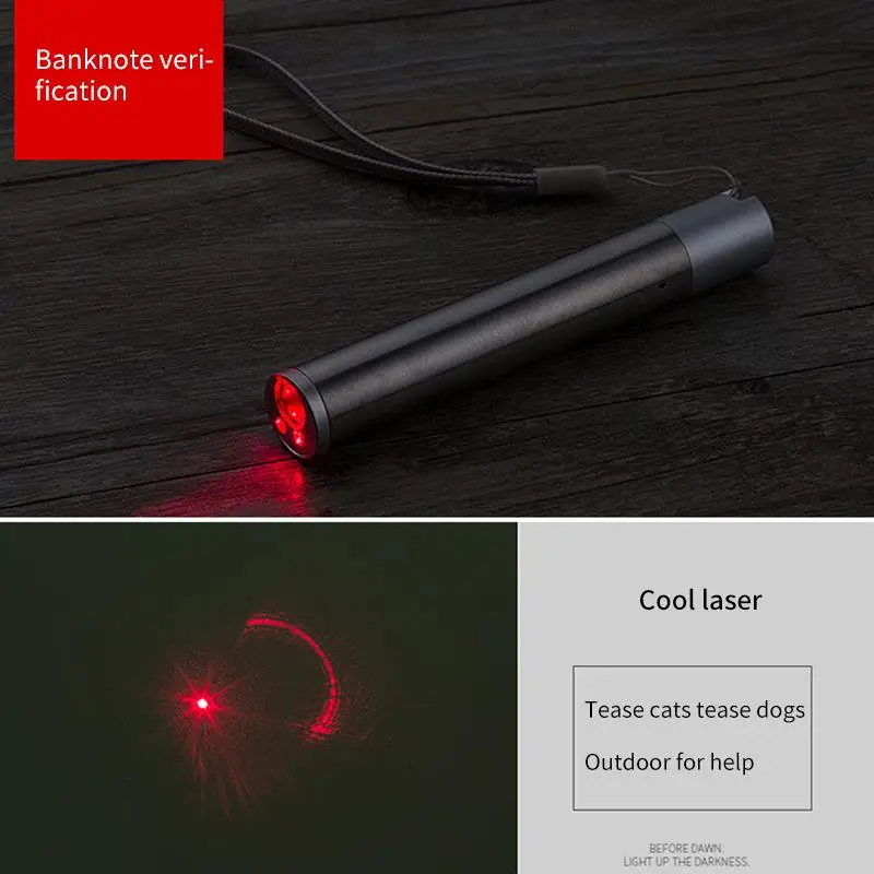 

3 In 1 LED Flashlight Pen Tool For Cat Chase Training Toys Laser Pointer Pen Silver Mini Red Laser Pointer Flashlight