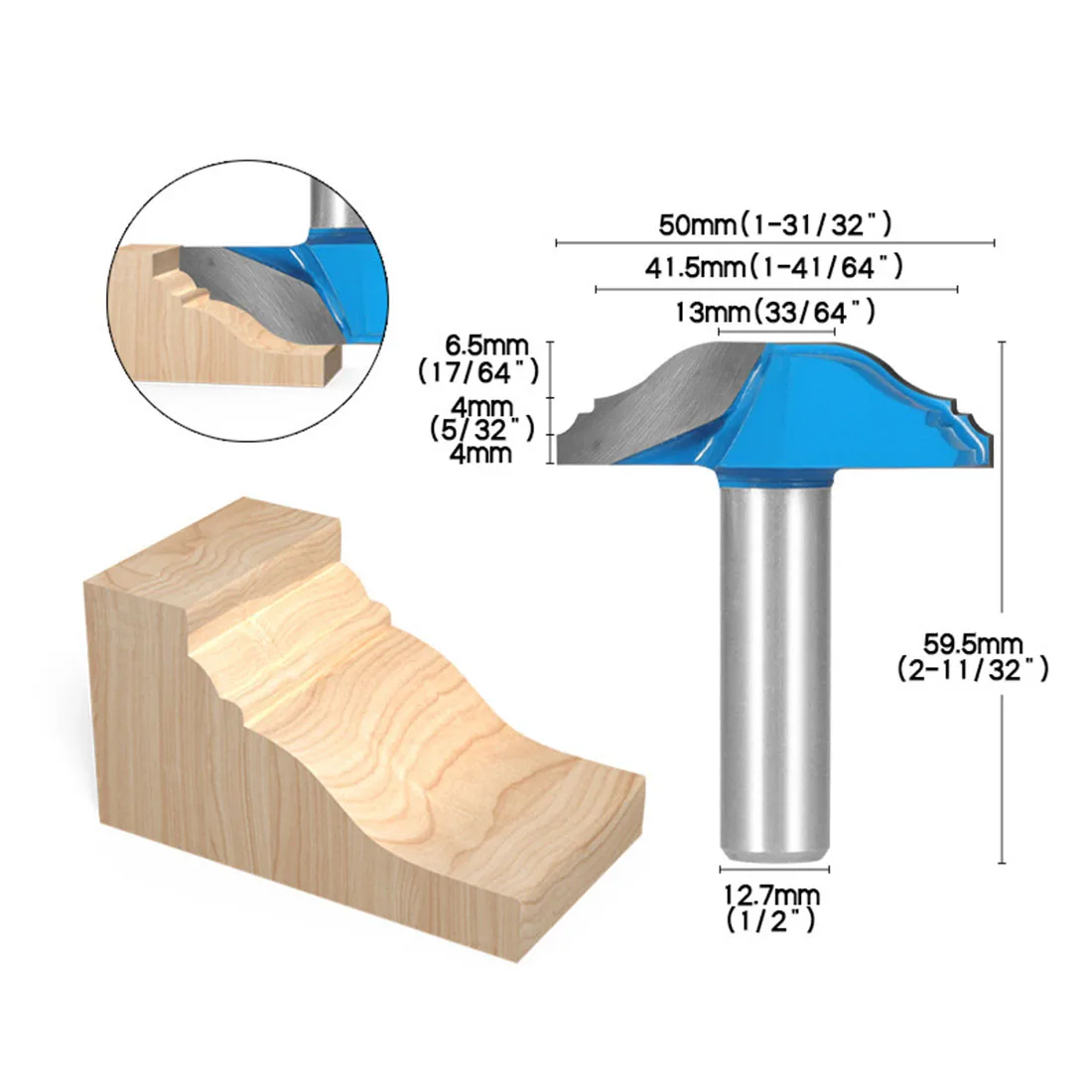 

1pc 1/2 Inch Shank Door Frame Milling Cutter for Wood Line Knife Router Bit Woodworking Engraving Tool