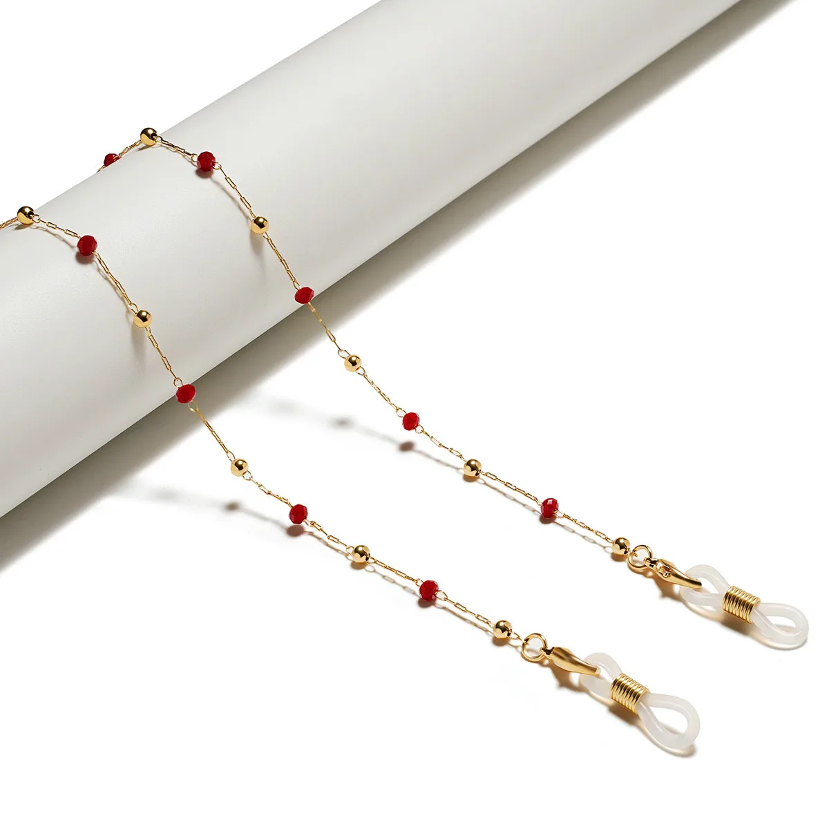 Красные хрустальные бусины для очков 2020 золотого цвета ремешок очки чтения