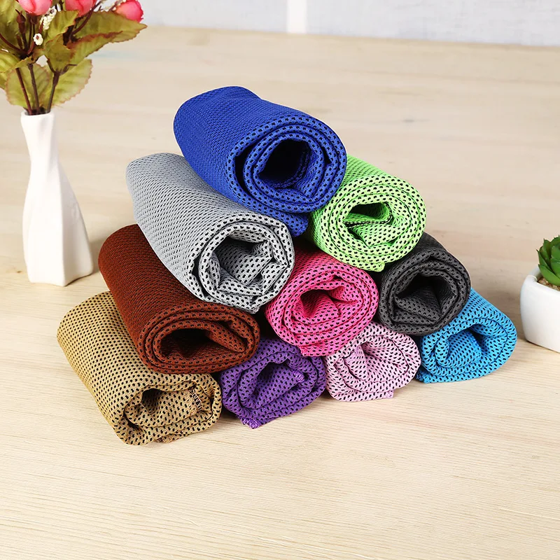 

New Double layers Ice Towel many Colors Utility Enduring Instant Cooling Towel Heat Relief Reusable Chill Cool Towel