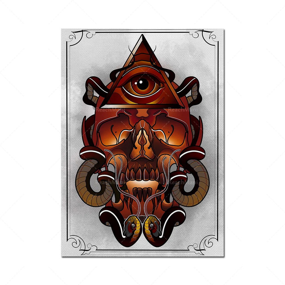 Affiche d'impression de motif tatouage Tradnel