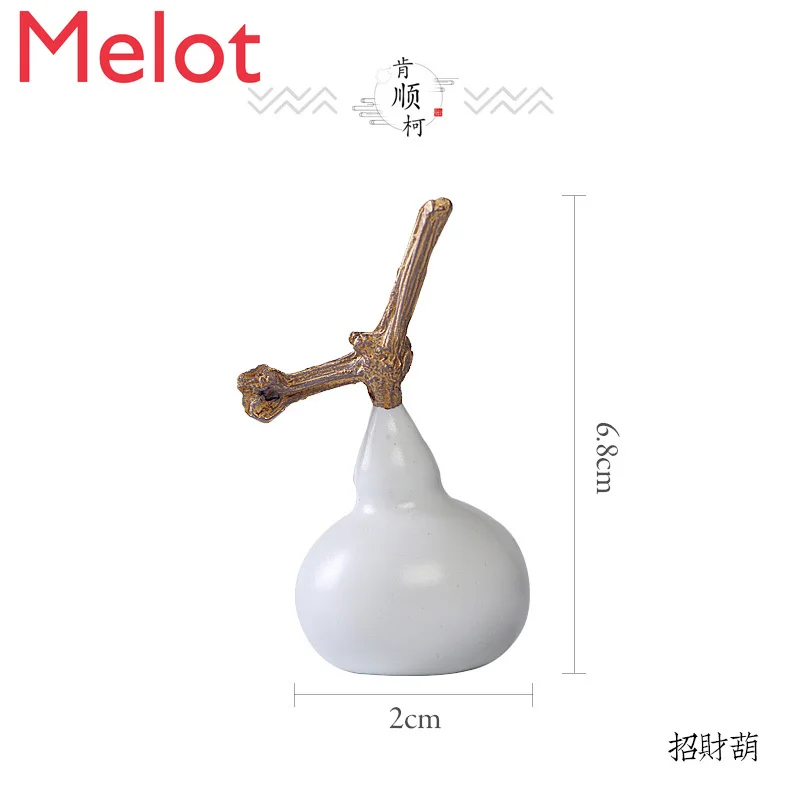 

White porcelain gourd tea favorite can raise exquisite ornaments creative Zhaocai tea art tea insect tea play tea stage Zen