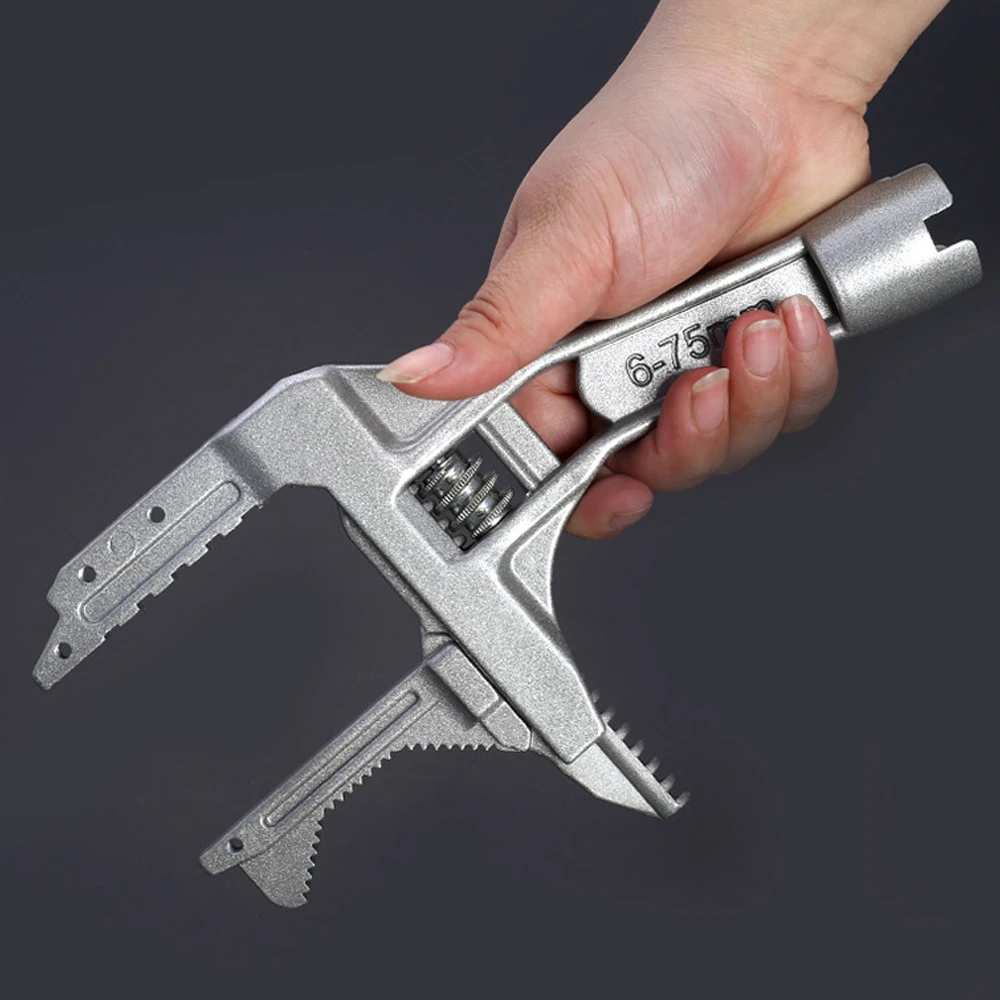 

6~75mm Clamping Width Wrench Water Pipes Sink Faucets Aluminum Alloy Repairing Tool Bathroom Repairs Wrench Utility Tool