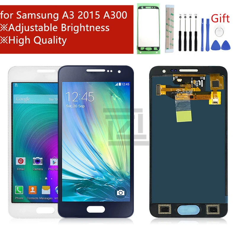 ЖК дисплей с регулировкой яркости для Samsung Galaxy a3 2015 a300 сенсорным экраном