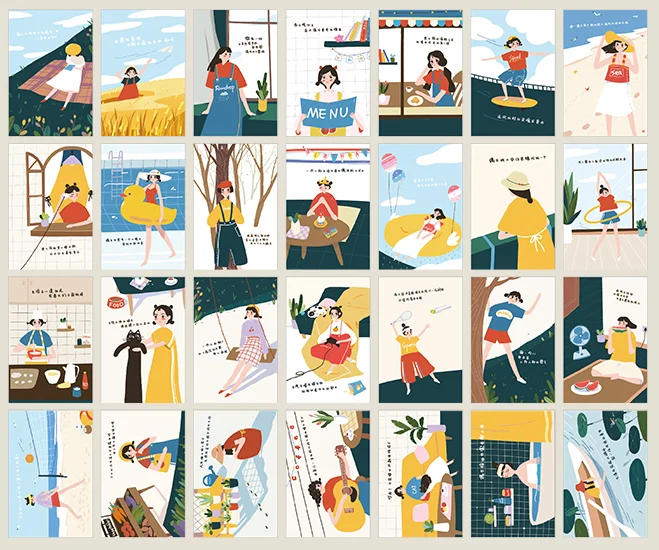 

52mmx80mm girl note paper lomo card(1pack=28pieces)