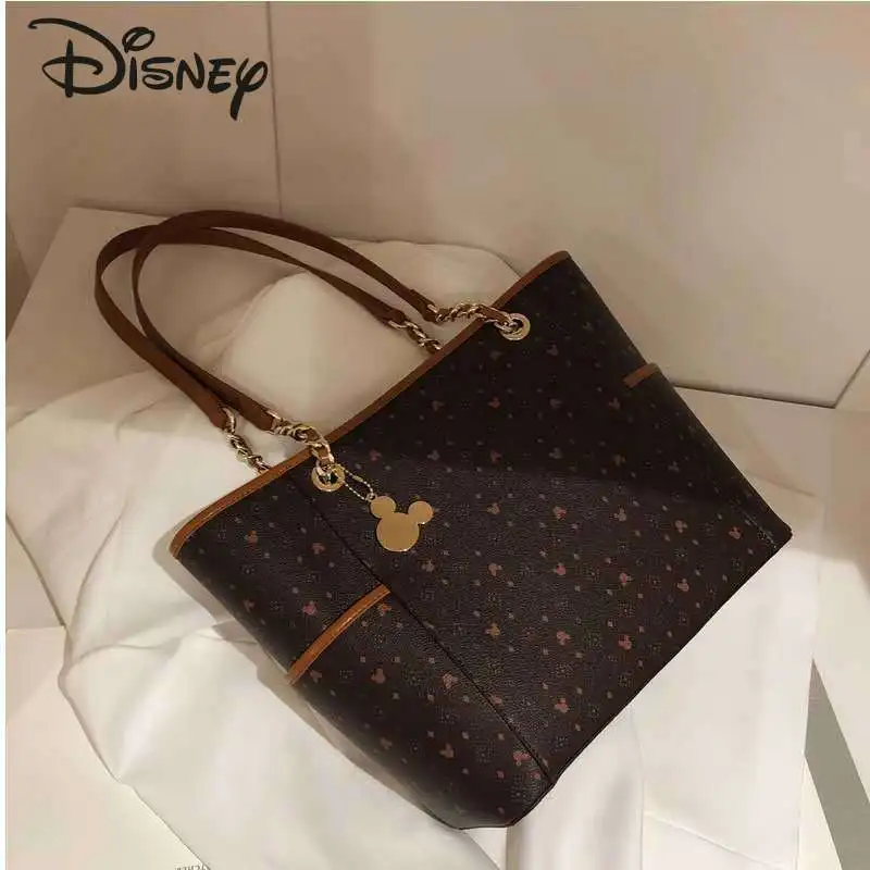 

Новая модная мультяшная дамская сумка на плечо Disney с Микки, многофункциональная вместительная сумка-тоут, роскошная Высококачественная да...