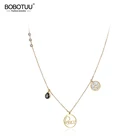 Классическое ожерелье BOBOTUU с кубическим цирконием стразы, Очаровательное ожерелье для женщин из нержавеющей стали, Свадебное женское ожерелье, ювелирные изделия BN18043