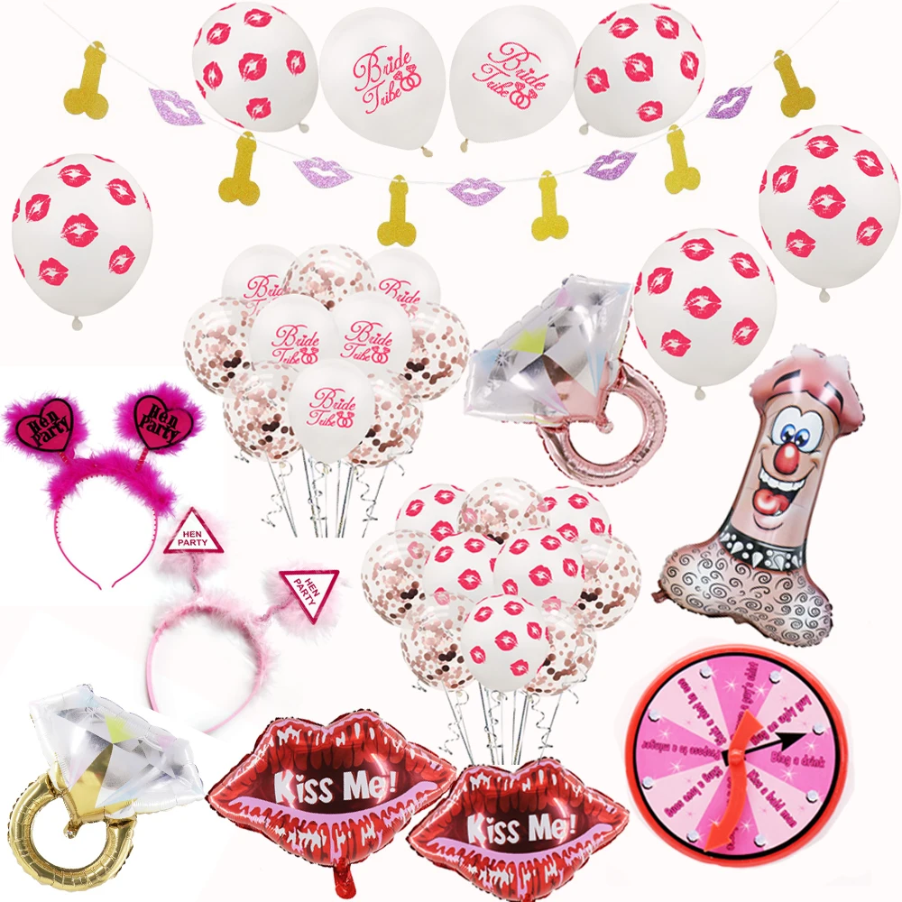 Свадебный надувной шар с красными губами кольцо бриллиантами для пениса баннер