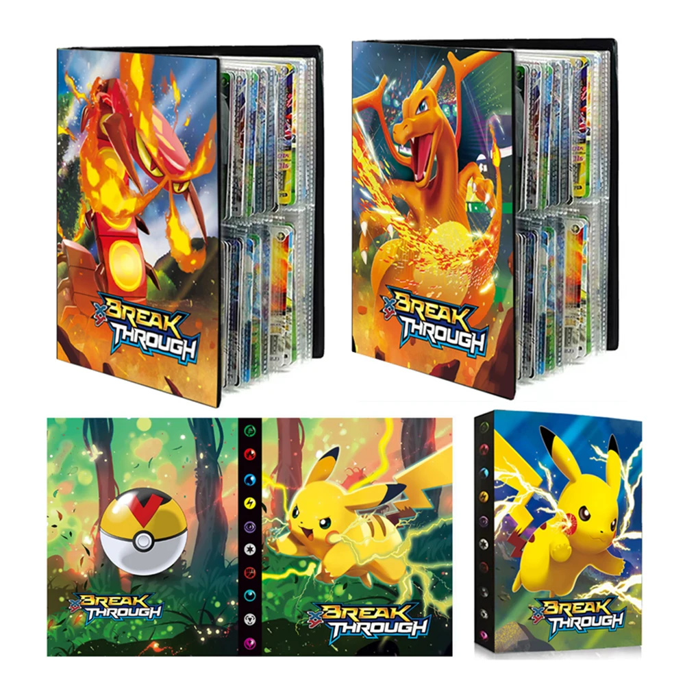 

240PCS Game Pokemon Cards Album Book Cartoon Anime Card DIY Collectors Loaded List Holder Capacity Binder Folder Toys For Kids