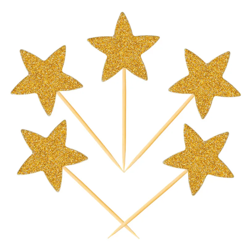 Топперы для капкейков в форме сердца и звезд 20 шт./лот|Товары украшения тортов| |