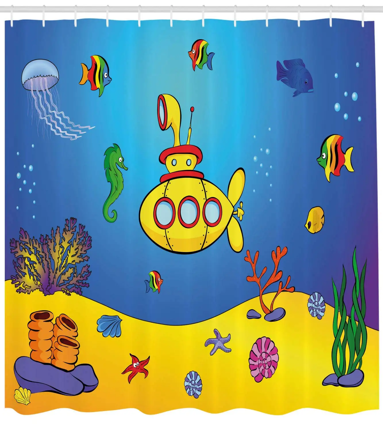 Подводная душевая занавеска морская детская красочная рыба подводная Медуза