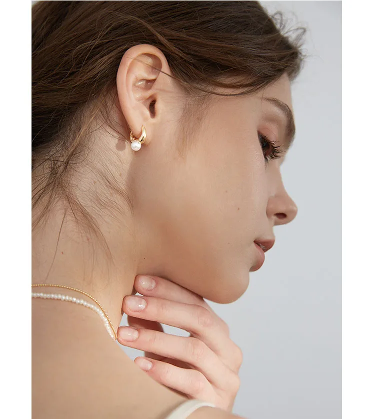 Новые винтажные круглые маленькие серьги с имитацией жемчужного шарика золотого