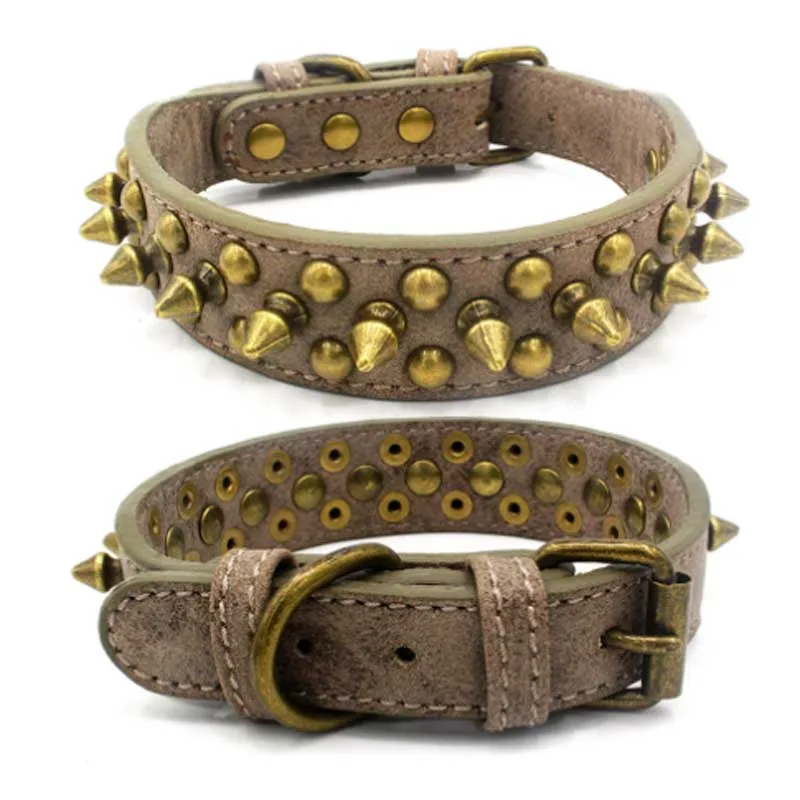 Регулируемый кожаный ошейник поводок для питомца собаки шейный ремешок
