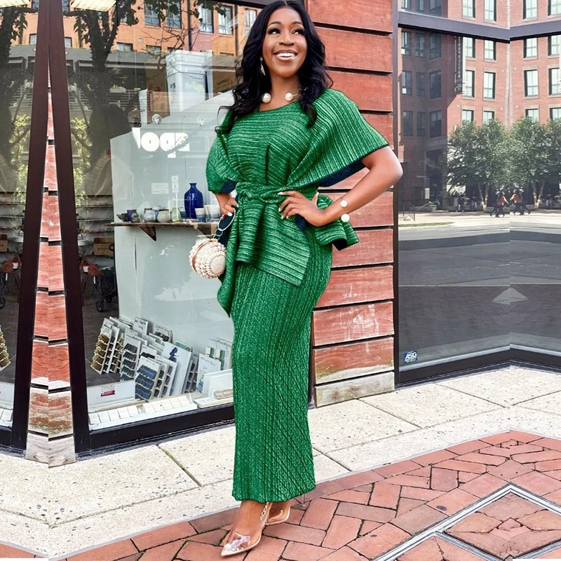 Комплект из 2 предметов юбка африканская одежда женские топы с косым вырезом