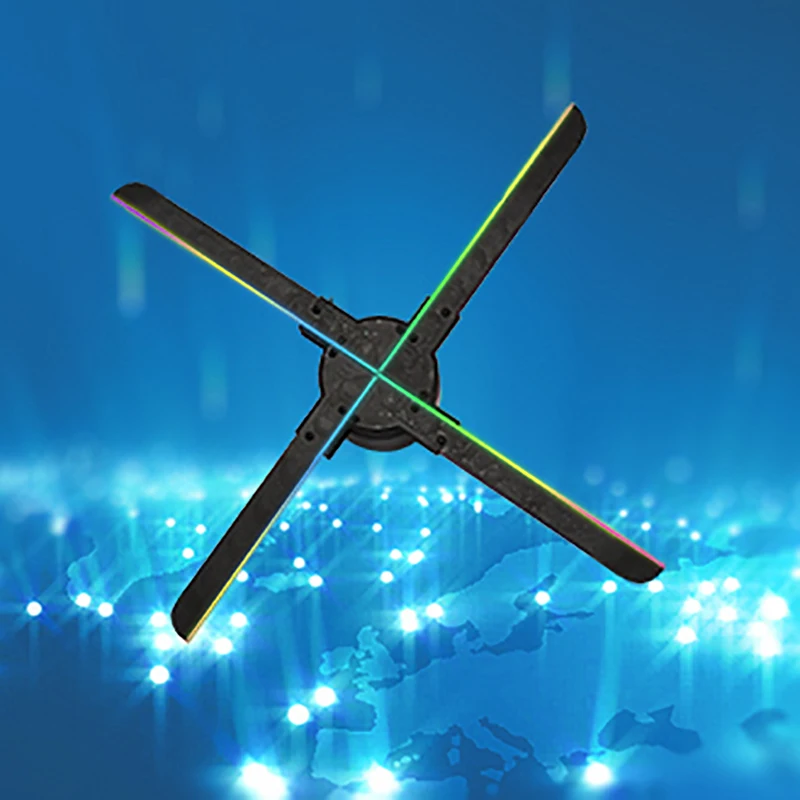 Wifi Holographic Projection Lamp Electric Fan Commercial Display 110v Advertising Sign Light Holographic Player Christmas Exclus