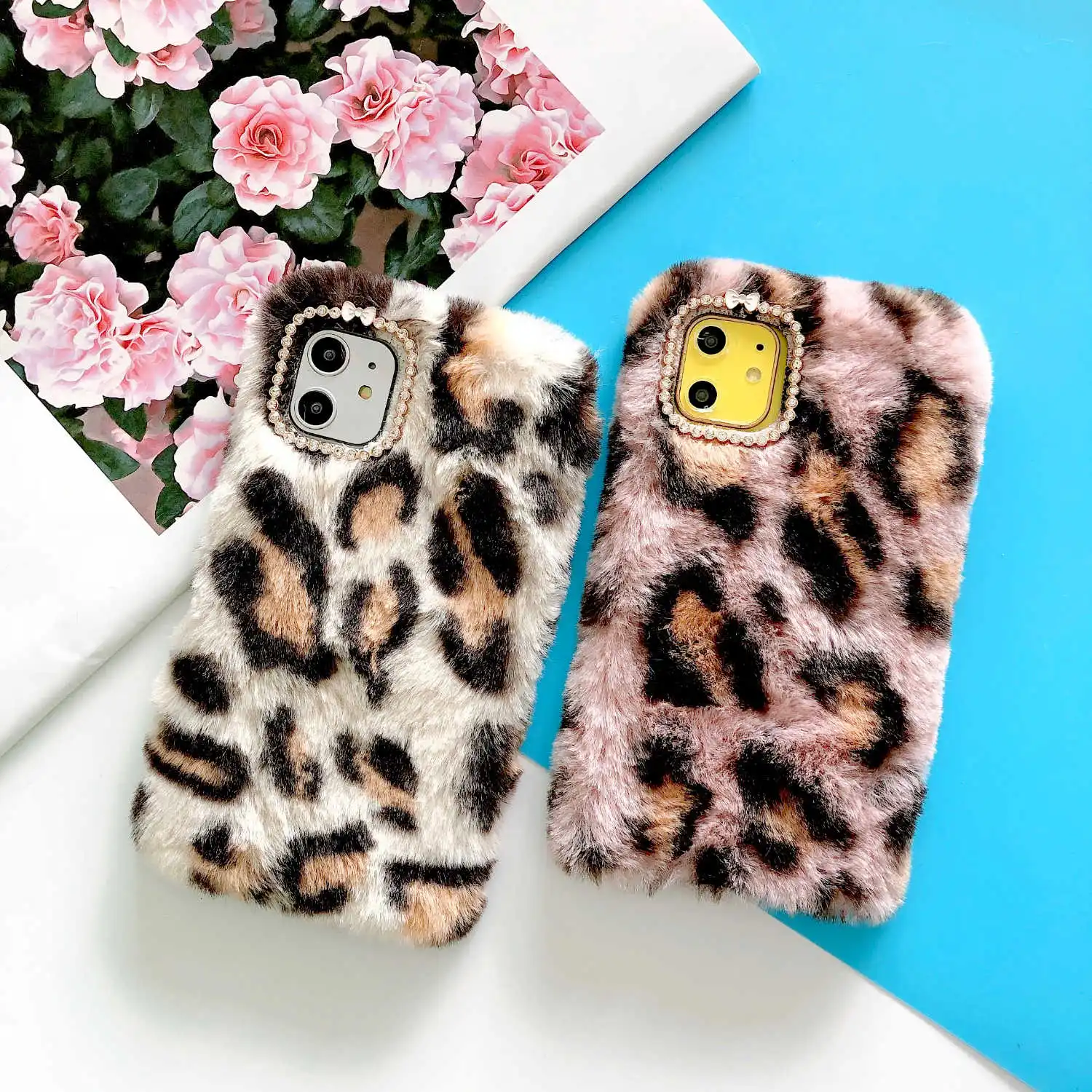 IMIDO роскошный Леопардовый плюшевый чехол для IPhone 11 Pro Max X XS XR 6 6S 7 8 Plus Чехол кролик