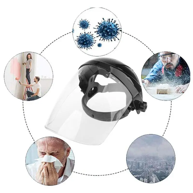 

2021 New Full Face Shield Visor Adjustable Transparent Hat Anti Scratch Protective Cover