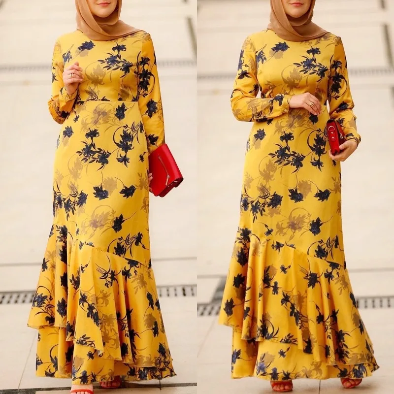 

Muslim Abaya Dress Women Moroccan Kaftan Vintage Hijab Maxi Vestidos Islamic Clothing Musulman Ensembles Robe Djellaba Jubah