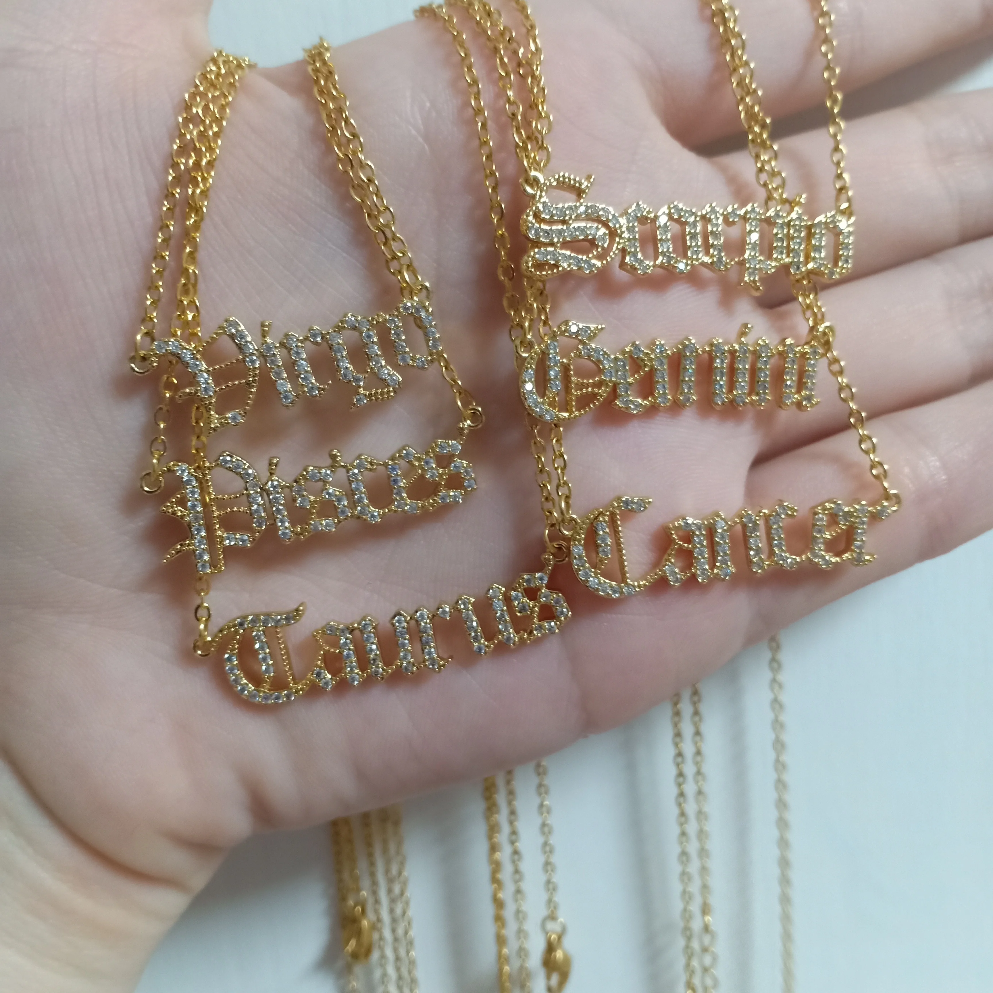 Циркониевое ожерелье со знаками Зодиака для женщин и мужчин цепочка цвета