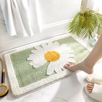 high quality daisy bathroom rug home decoration door mat super absorbent foot mat non slip floor mat bath mat carpet doormat