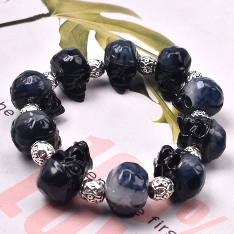 

Skull Head Bracelet Beads Silicone Mould Crystal Epoxy Resin Mold DIY Craft Tool 85LB