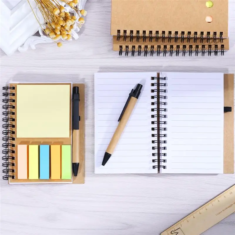 NUOLUX 4 шт. блокнот со спиральной подкладкой с пером маркеры для страниц