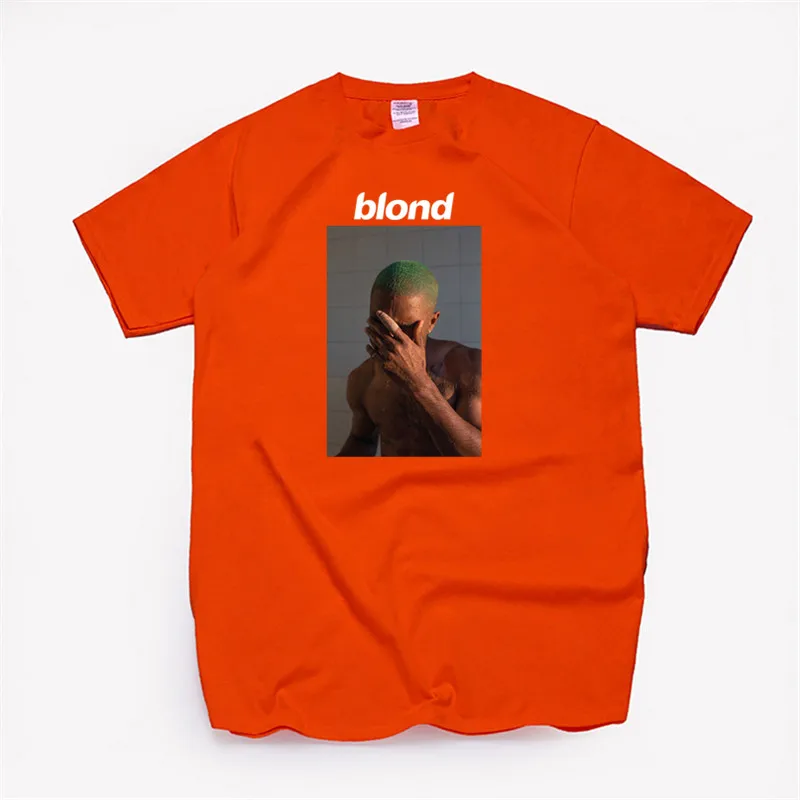 T99A-orange Мужская футболка Frank Ocean Blonde хип-хоп Rap, футболка унисекс, хлопок, футболка Homme Singer Harajuku, рубашка - Цвет: T99A-orange