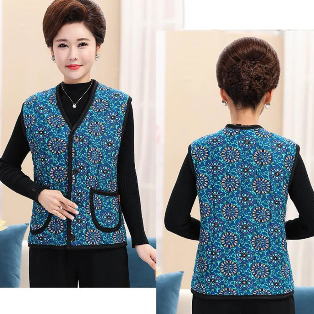 Женский Повседневный теплый флисовый жилет без рукавов с карманами и пуговицами