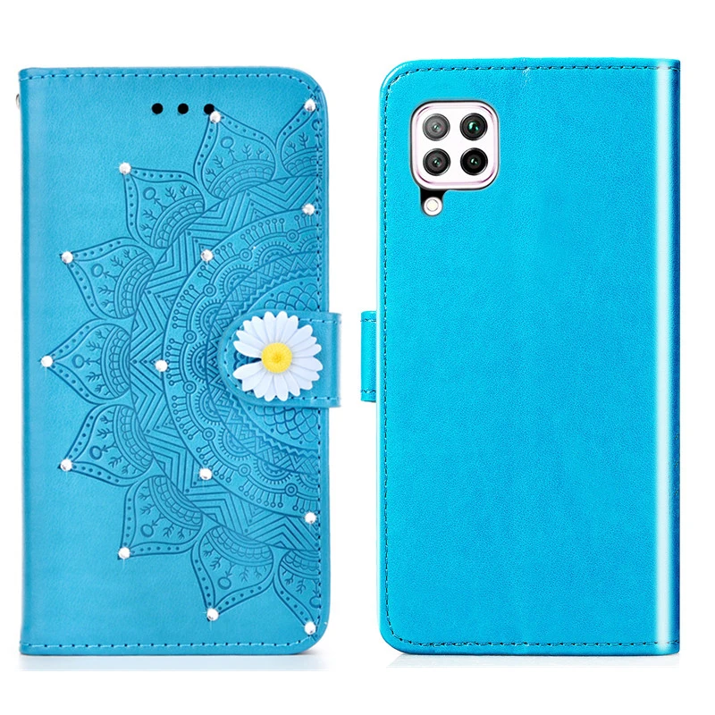 

Mandala Flip Book Case For Huawei P40 lite E P30 Pro Bumper PU Leather Wallet Case For Huawei Nova 6 se 7i Case Silicone Cover