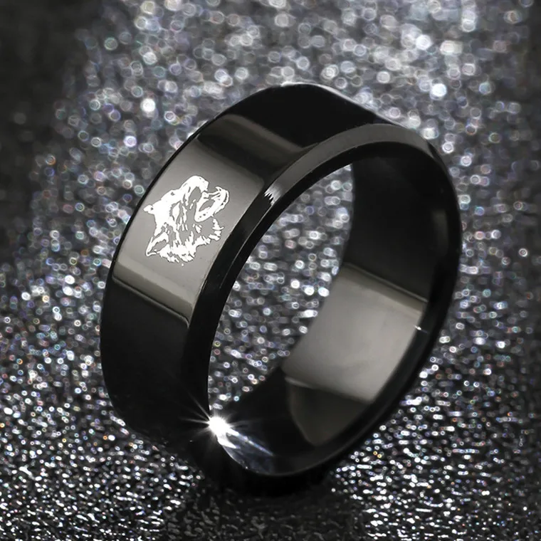 Титановое кольцо MOREDEAR 8 мм для мужчин и женщин с волком amd | Украшения аксессуары
