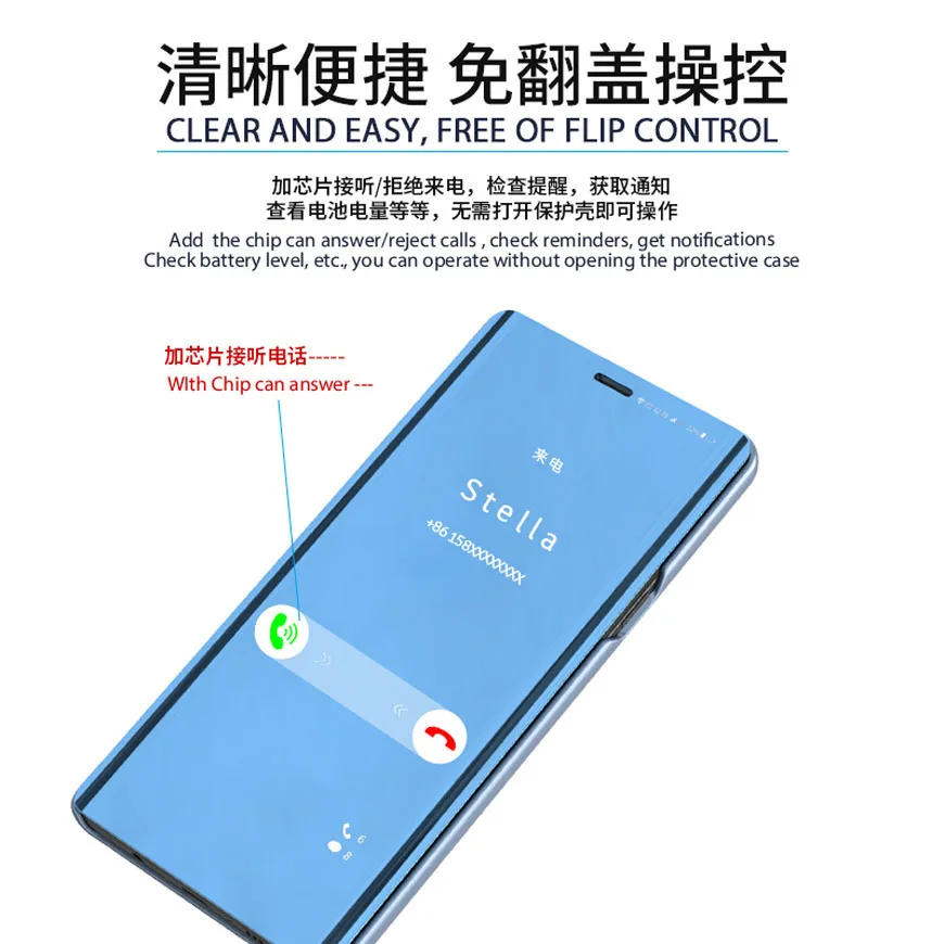 Зеркальный флип-чехол чехол-подставка для Honor 10 легкий кожаный чехол Huawei 20 Pro Honer 8s