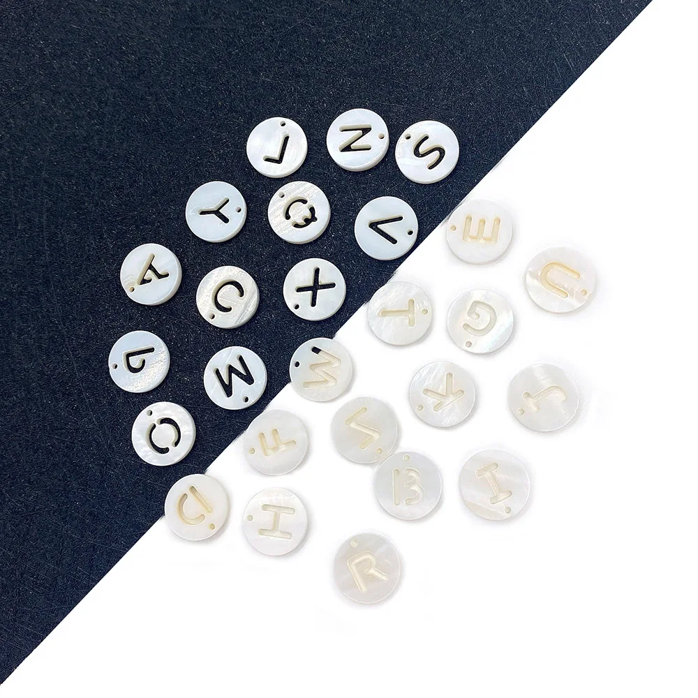 

5pcs/bag Natural Freshwater Shell Beads Letter Shape White Necklace Making DIY Charm Earrings Bracelet Accessories Supplies