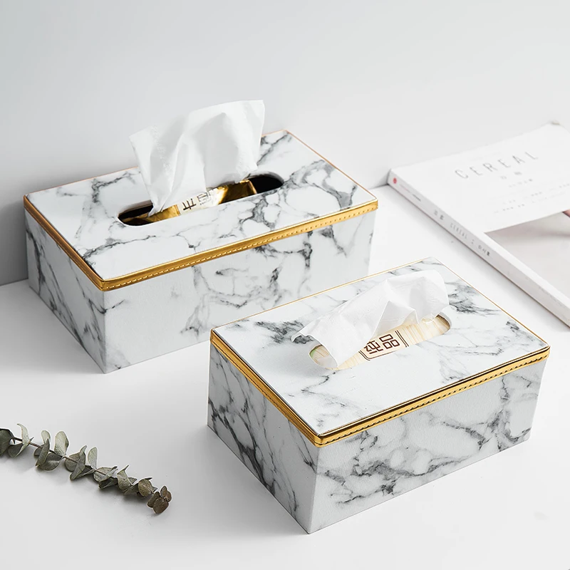 

Marble Tissue Box Nordic Acrylic Box Disposable Paper Napkins Office Desk Living Room Bedroom Table Wipe Case Modern Home Decor