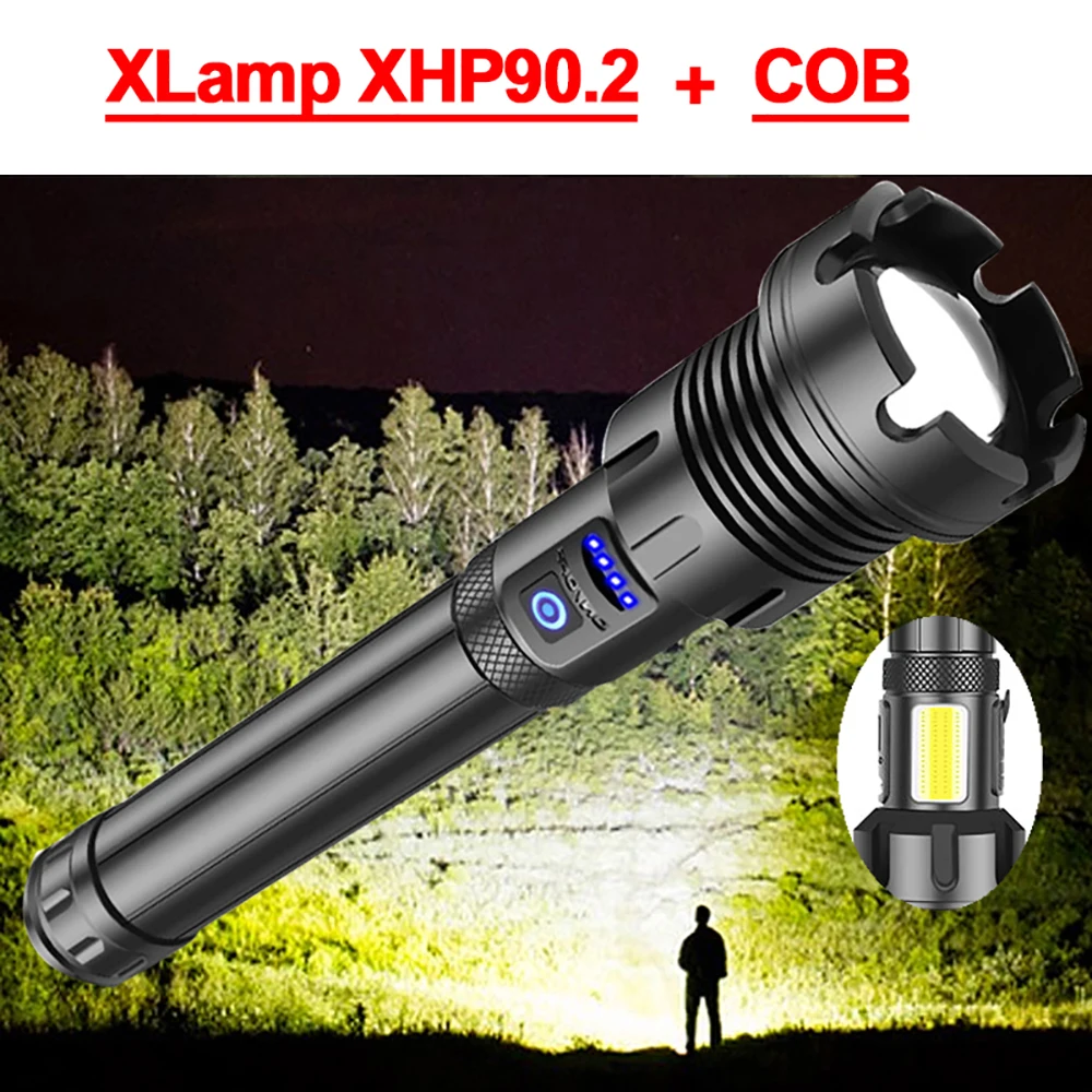 

400000lm Высокомощный светодиодный светильник для вспышки s XHP90, самый мощный яркий светильник фонарь XHP70, тактический светильник для вспышки, П...