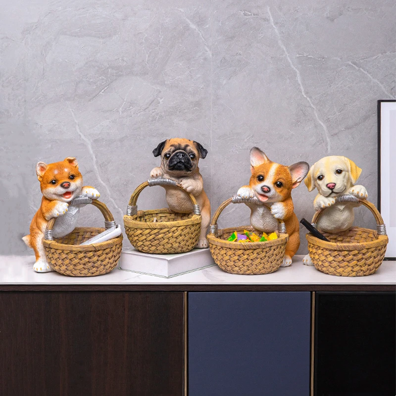 

Cool Dog Figurine Large Pet Dog Storage Box Home Decoration Ornamental Resin Art Sculpture Figurines Home Decor Gift Decorative