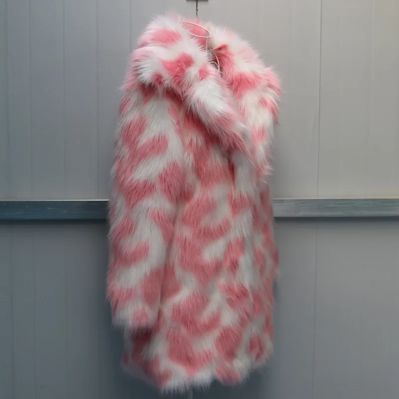Новинка Осень-зима 2022 Дамская шуба пальто из искусственного лисьего меха