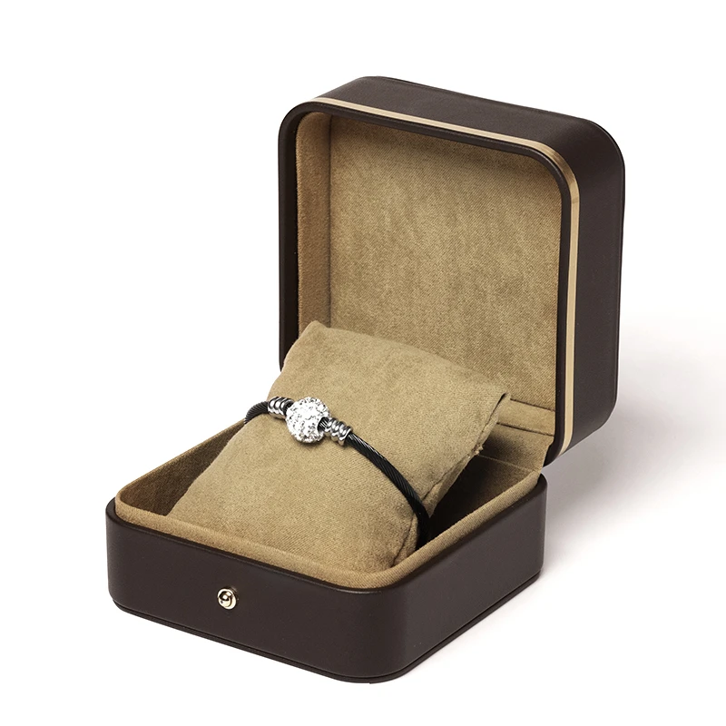 

Округлый браслет коробка для ювелирных изделий коричневый с подушкой дисплей хранения 3 цвета доступны для женщин ювелирные украшения куло...