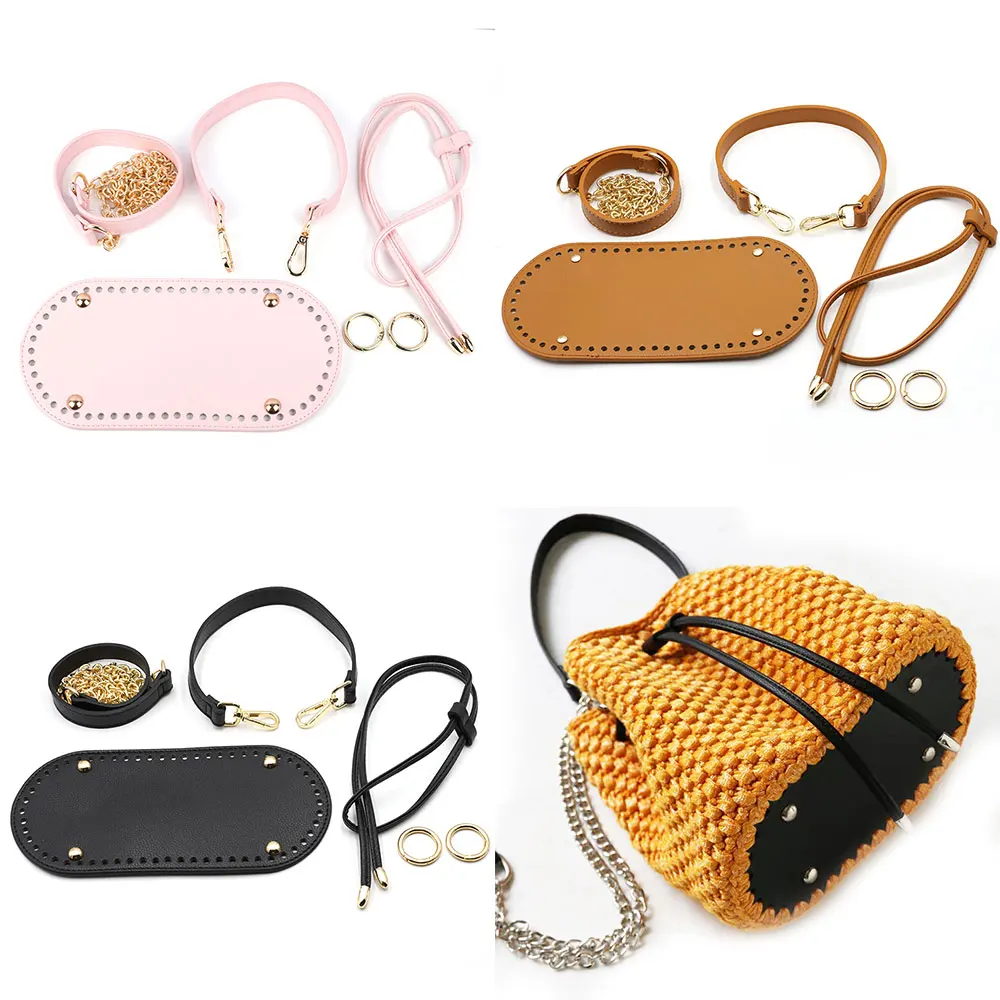 1 Set Handmade Handbag Bag Set Leather Bag Bottoms With Hardware Package Accessories HandBag Shloulder Straps DIY Women Backpack